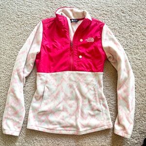 The North Face 1/2 Snap Fleece Jacket Drawstring Pink XS